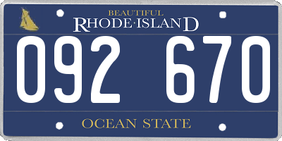 RI license plate 092670