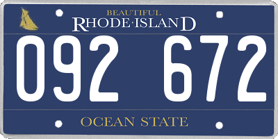 RI license plate 092672
