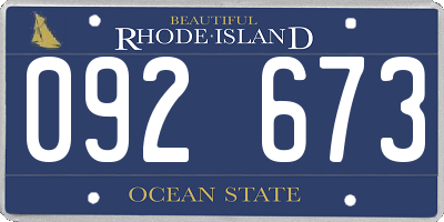 RI license plate 092673