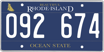 RI license plate 092674