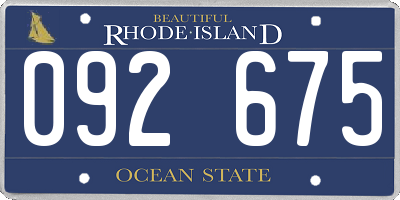RI license plate 092675