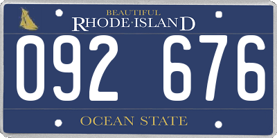 RI license plate 092676
