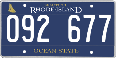 RI license plate 092677