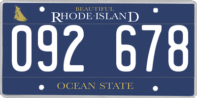 RI license plate 092678