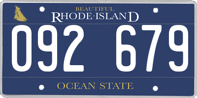 RI license plate 092679