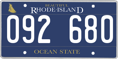 RI license plate 092680