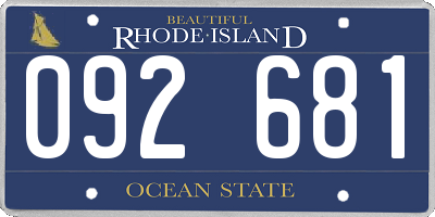 RI license plate 092681