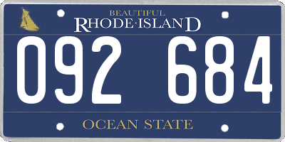RI license plate 092684
