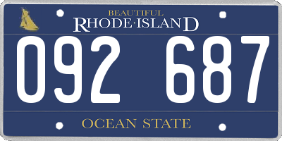 RI license plate 092687