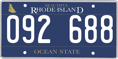 RI license plate 092688