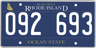 RI license plate 092693
