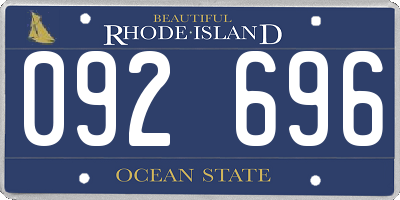 RI license plate 092696