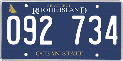RI license plate 092734