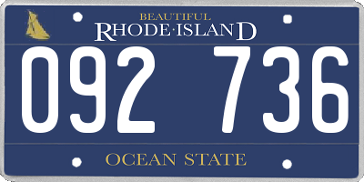 RI license plate 092736