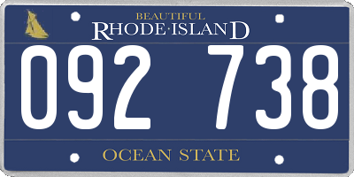 RI license plate 092738