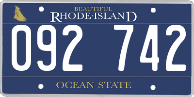 RI license plate 092742