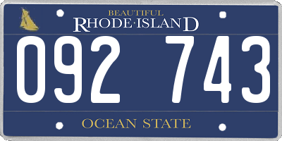 RI license plate 092743
