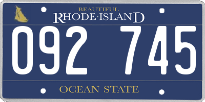 RI license plate 092745