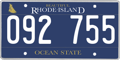 RI license plate 092755