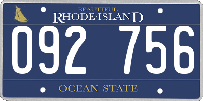 RI license plate 092756