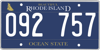 RI license plate 092757