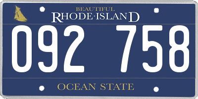 RI license plate 092758
