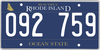 RI license plate 092759