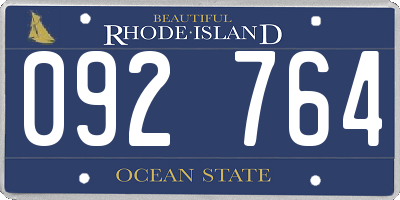 RI license plate 092764