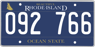 RI license plate 092766