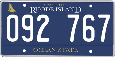 RI license plate 092767