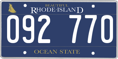 RI license plate 092770