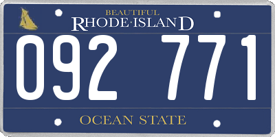 RI license plate 092771
