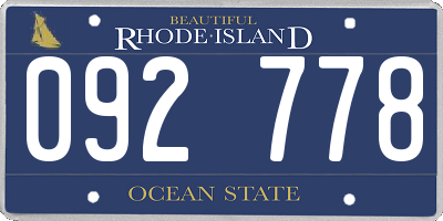 RI license plate 092778