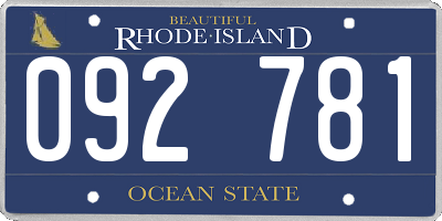 RI license plate 092781