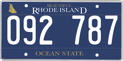 RI license plate 092787