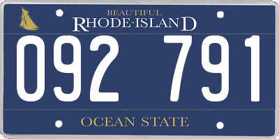 RI license plate 092791