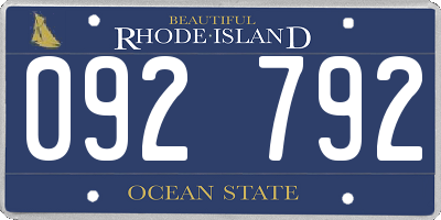 RI license plate 092792