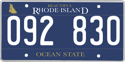 RI license plate 092830