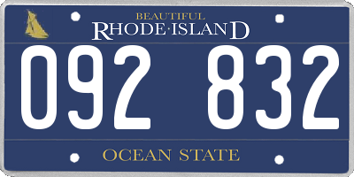 RI license plate 092832