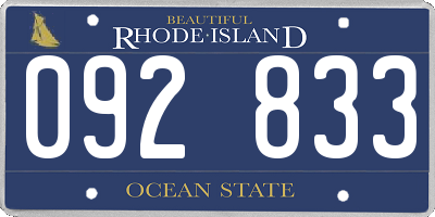 RI license plate 092833