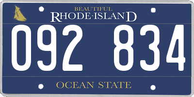 RI license plate 092834
