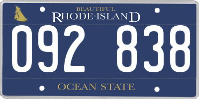 RI license plate 092838