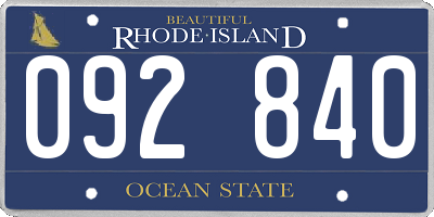 RI license plate 092840