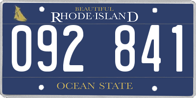 RI license plate 092841