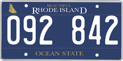 RI license plate 092842