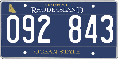 RI license plate 092843