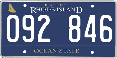 RI license plate 092846