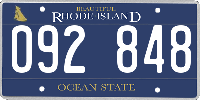RI license plate 092848