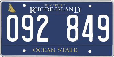 RI license plate 092849