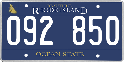 RI license plate 092850